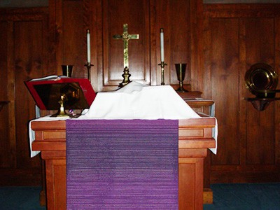 The altar at Emanuel Lutheran Church.